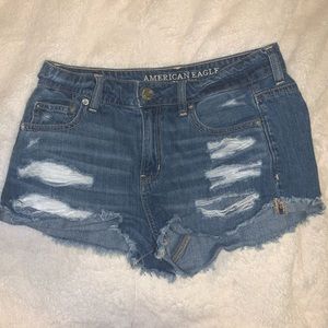 AEO Tomgirl Shortie Denim Shorts